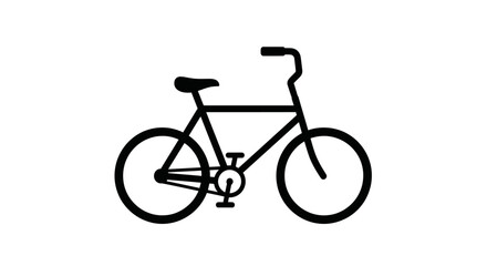 Fototapeta premium Black silhouette bicycle icon for cycling and transport.