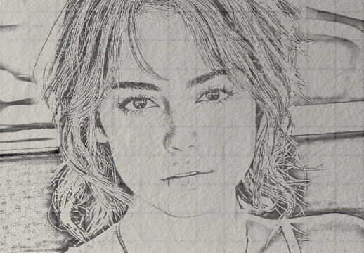 Black And Beige Realistic Pencil Sketch Photo Effect
