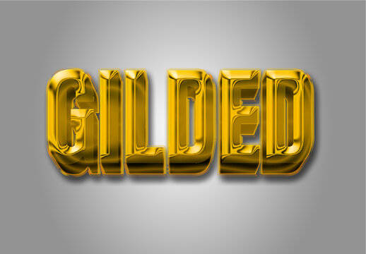 Golden Chrome Text Effect Shiny Bold Metallic Font