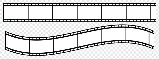 film strip icon Grunge 35mm film strip vector with  frames, perfect for vintage cinema photography and movie reel illustration. seamless vintage filmstrip roll frame. Video or movie filmstrip.