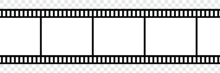 Classic Film Strip Vector Silhouette Set, High-quality black movie reel strip illustrations in vintage style, perfect for retro editing, posters, logos, media and print designs. movie reel. 