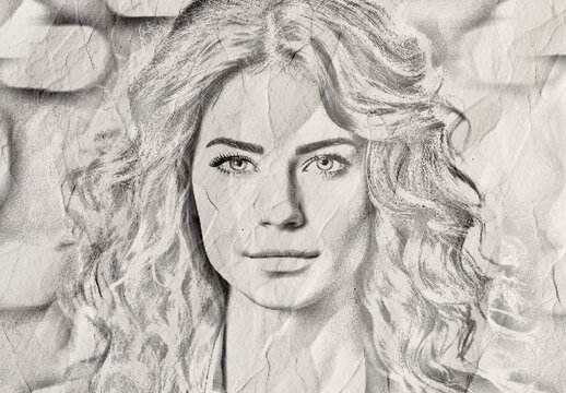 Black And White Soft Graphite Pencil Sketch Photo Effect