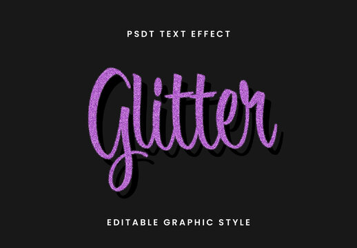 Purple And Black Glitter Text Effect Script Shimmer Bold Font