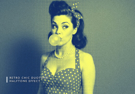 Duotone Halftone Dotted Photo Effect