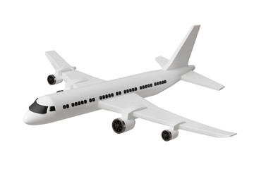 3d passenger airplane icon. air travel concept. Minimal cartoon plane jet airliner for travel app banner and airline website hero. isolated on white background. 3d render.