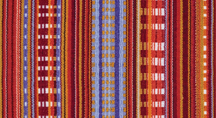 Yakan Weave, Vibrant handwoven textile with warm earth tones and geometric patterns bringing a cozy, artisanal feel to your design projects or adding a touch of global style to your home decor