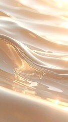 Soft, flowing liquid surface with gentle waves and warm, golden light