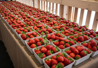 Allée de Fraises en Grande Quantité