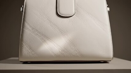 Luxury white leather handbag detail showcasing textured material and premium craftsmanship product photography - Powered by Adobe