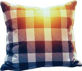 Cozy Plaid Pillow with Warm Glow