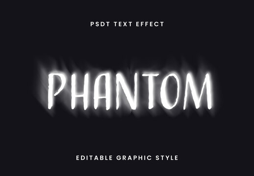 White Blur Phantom Text Effect Scary Horror Blurred Font