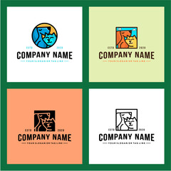 Dog Icon Logo Design Concept Vector Template