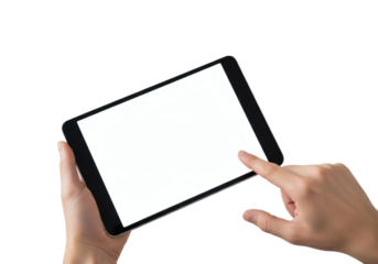 Tablette Numérique en Présentation Minimaliste, fond détouré transparent