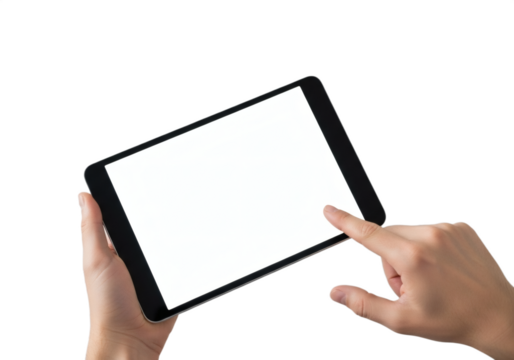 Tablette Numérique en Présentation Minimaliste, fond détouré transparent