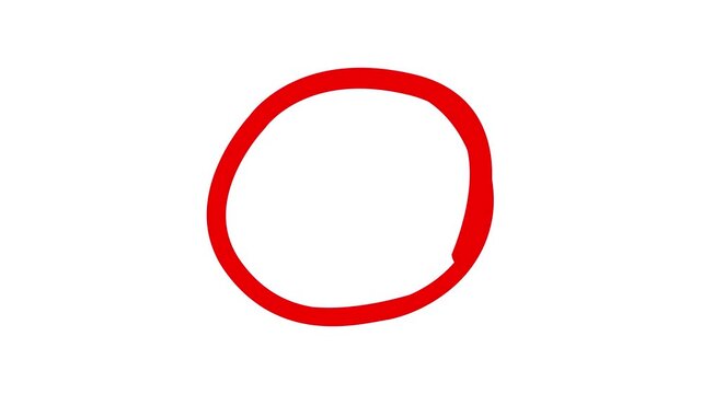 hand Circle marker with drawing effect, Red hand drawn circle marker, red marker Circle Highlighter Scribble Animation on transparent background. isolated circle animation.
