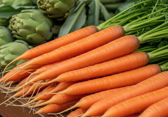 Carottes Empilées au Marché