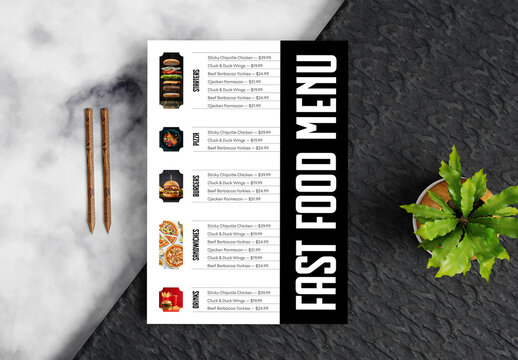 Food Menu Template , Restaurant & Cafe Menu Layout