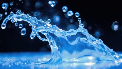 Dynamic Water Splash - A Captivating Display of Liquid Motion and Purity.