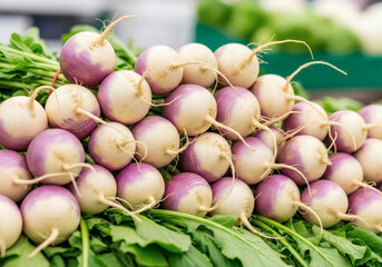 Navets Frais Empilés