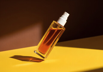 Flacon de Parfum sur Fond Jaune