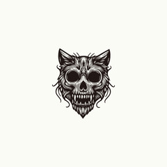  Cat ghost logo vector icon illustration style