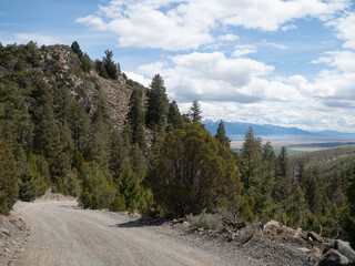 Gravel Road in the Boulder Mountains in Montana with Cloudy Skies Above