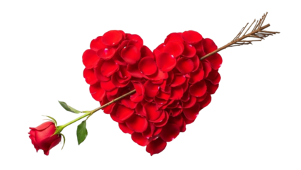 Rose Petal Heart with Arrow