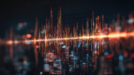 Abstract Visualization of Sound Waves and Audio Frequencies in a Dynamic and Colorful Digital Environment