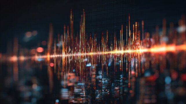 Abstract Visualization of Sound Waves and Audio Frequencies in a Dynamic and Colorful Digital Environment