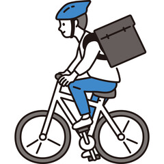 Obraz premium Man Doing Bicycle Delivery