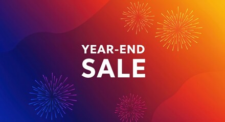 Year-End Sale with Fireworks: An eye-catching graphic with vibrant fireworks celebrates the year-end sale. The graphic evokes a sense of festivity and excitement. 