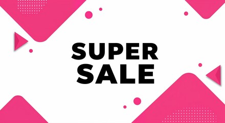 Super Sale Announcement: A visually striking promotional design, with bold text and a minimalist aesthetic, perfect for captivating audience attention.