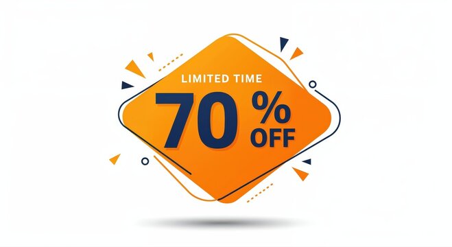 Flash Sale: 70% Off Banner: An eye-catching banner boldly proclaims a Limited Time sale with a striking 70% Off discount, making an irresistible appeal for savings.