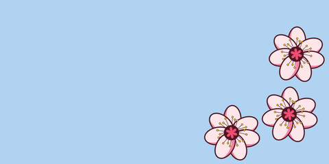 Presentation template background with pink cherry blossom pattern. Business promotion backdrop. Plant and flower sakura banner