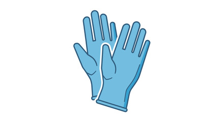 Pair of Light Blue Disposable Medical Gloves.
