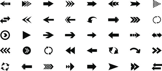 Arrow icon set. Arrow. Cursor. Black vector arrows icons. Collection different arrows sign. Modern simple arrows.Arrow big black set.
