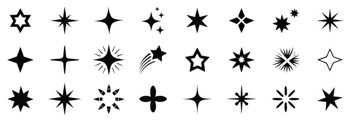 Sparkle star icons set. Shine star sparkle vector set. Set sparkles star symbols vector. Bright sparkle. Star sparkle. Shiny flash star.
