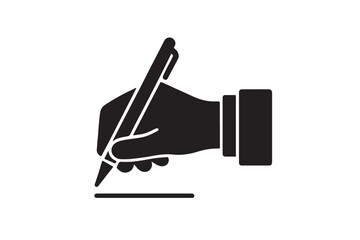 Hand Holding Pen Writing on Paper Illustration for Creative Projects