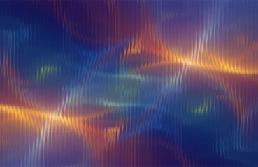 Deep Space Digital Abstract: Horizontal Bursts of Warm Orange Light on a Cool Vertical Texture.