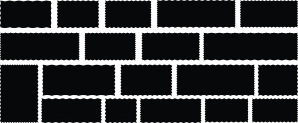 Colorful fabric swatches with zig-zag edges abstract background