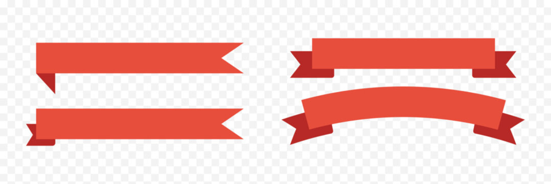 Vector red ribbons set for banner promotion and advertising. Big Set Red Ribbon White Background. EPS 10. 