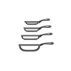 aluminum pan line art cooking utensil essential tool