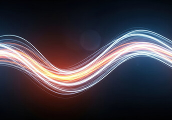 Abstract Glowing Orange and Blue Wave