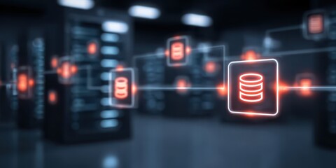 Fototapeta premium Connectivity in distributed databases is maintained through monitoring, commitment to feedback, and automated recovery protocols to ensure reliable data flow