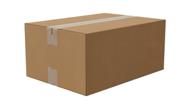 Cardboard box on white background for packaging and shipping concepts