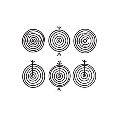 Archery Target line art precision sport illustration