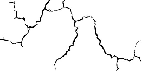 Cracked white surface with dark cracks texture. Cracked background. Damaged cracked surface.