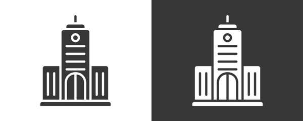 Obraz premium Corporation Icon Set Vector Collection Isolated In Black And White