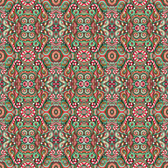 Dynamic Pop Art Christmas Seamless Pattern – Candy Canes, Comic Text, Holiday Doodles