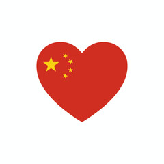 Fototapeta premium China Heart Flag Symbol